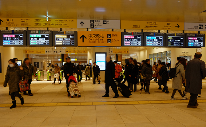 JR千葉駅、中央改札を抜け