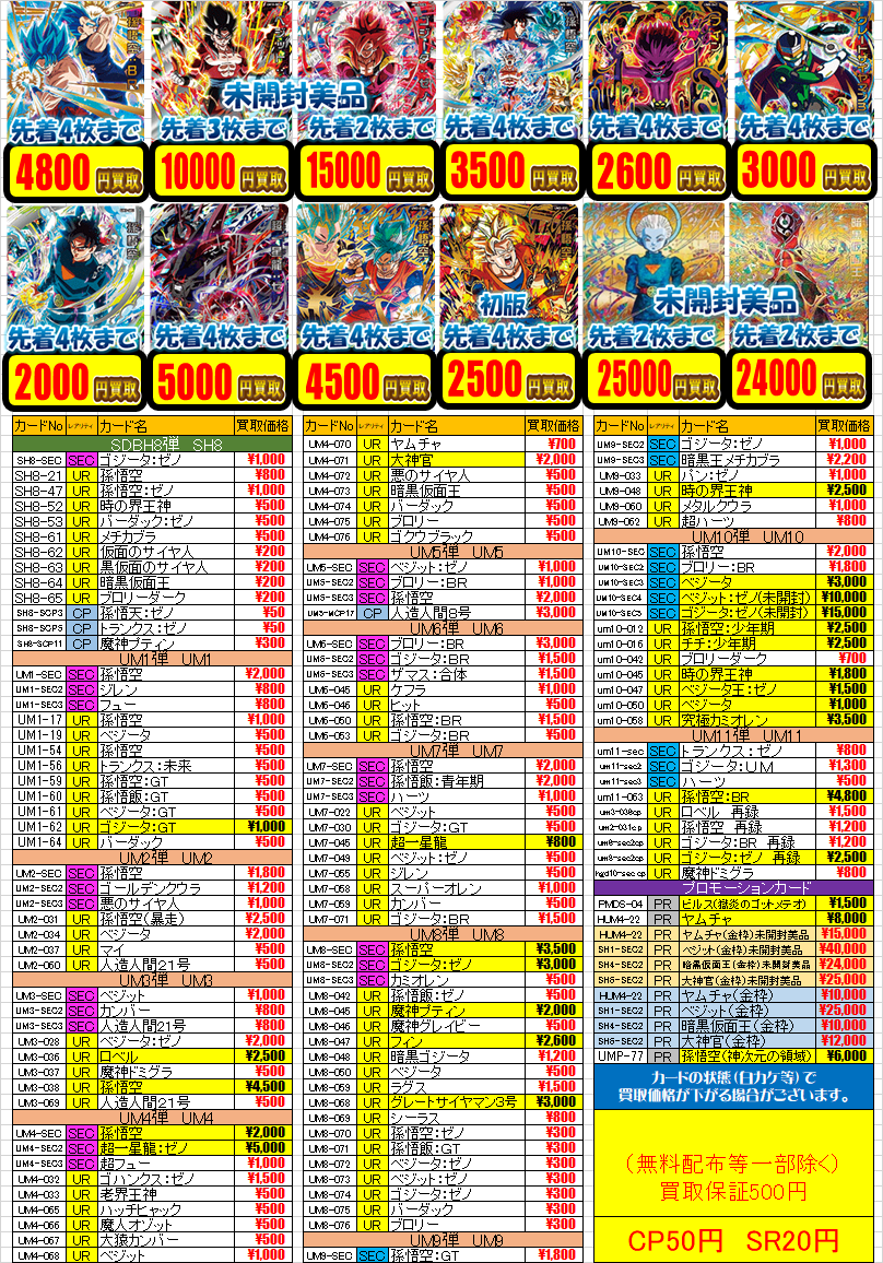 UM11-063　UM10-sec4 um10-sec5 未開封　パラレル　ベジット　大神官　ヤムチャ