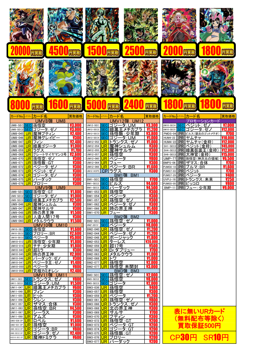 ドラゴンボールヒーローズ買取案内 甲府店の店舗ブログ カードラボ