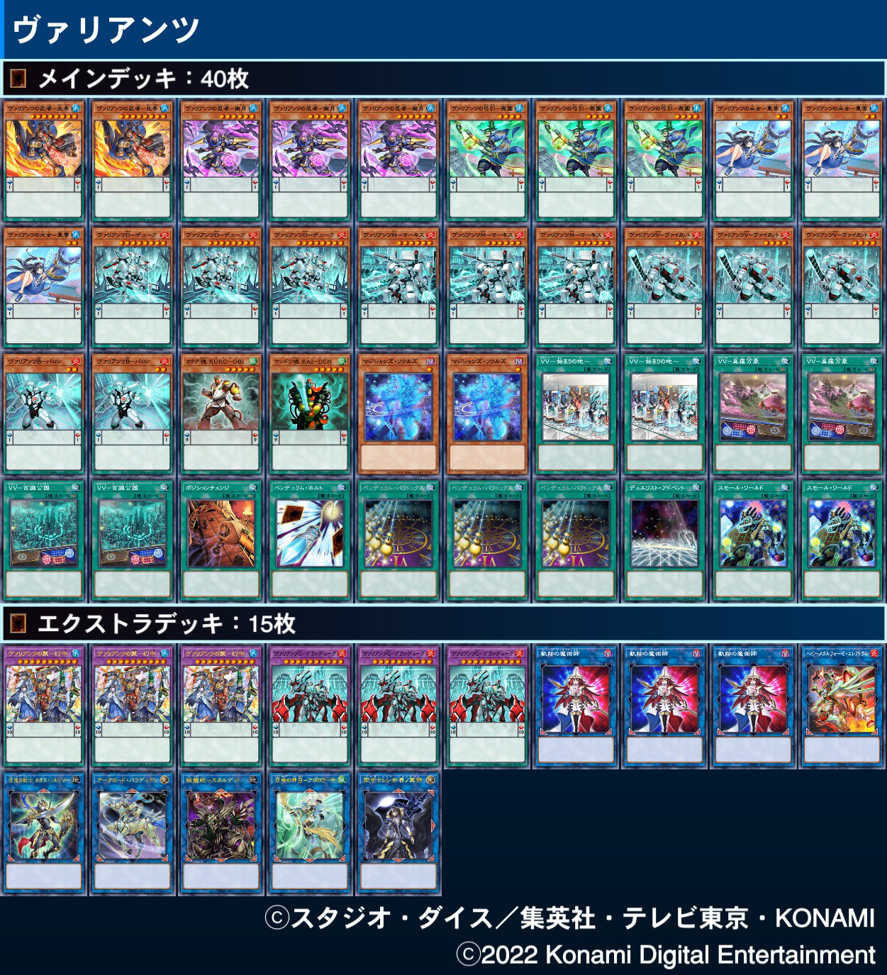 遊戯王 No.983 ヴァリアンツ デッキ